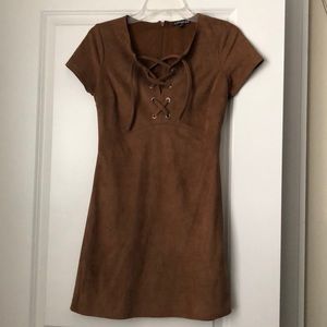 Express Tan Mid Thigh Dress